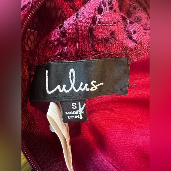 Lulu’s Remarkable Burgundy Lace Dress NWT Cocktail Party Formal.  Size S - Picture 4 of 5